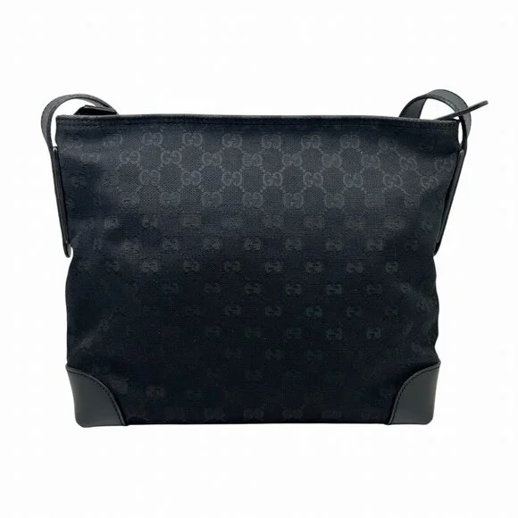 GUCCI Authentic Black Leather Shoulder Bag - Picture 2 of 10
